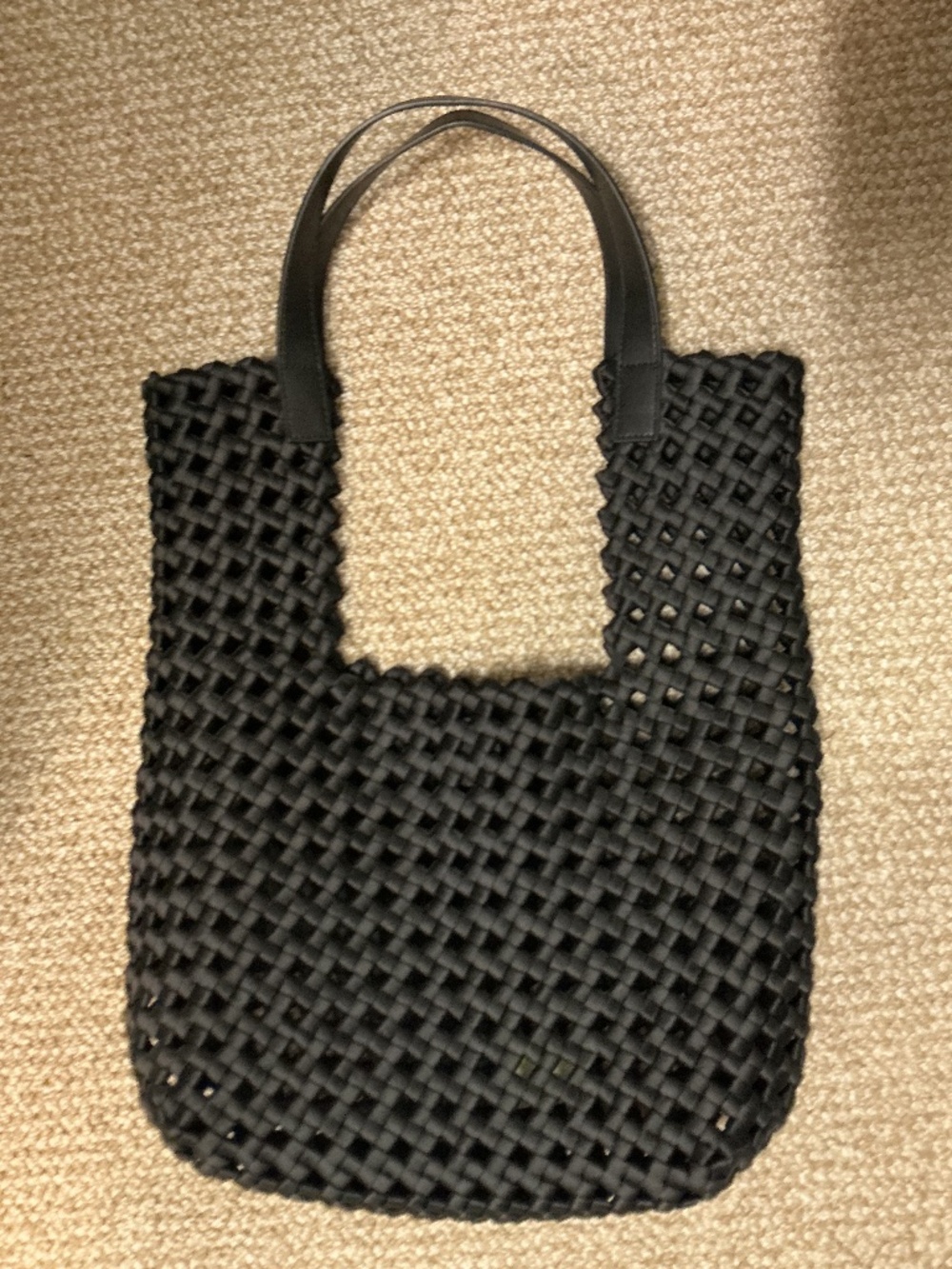 Black Satin Weave Tote